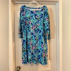 NWT Lilly Pulitzer Sophie Dress Blue Corsica Turtle Villa! Size XL! Never Worn!